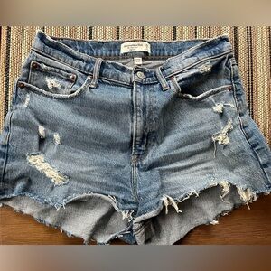 Abercrombie & Fitch Blue Distressed Jean Shorts